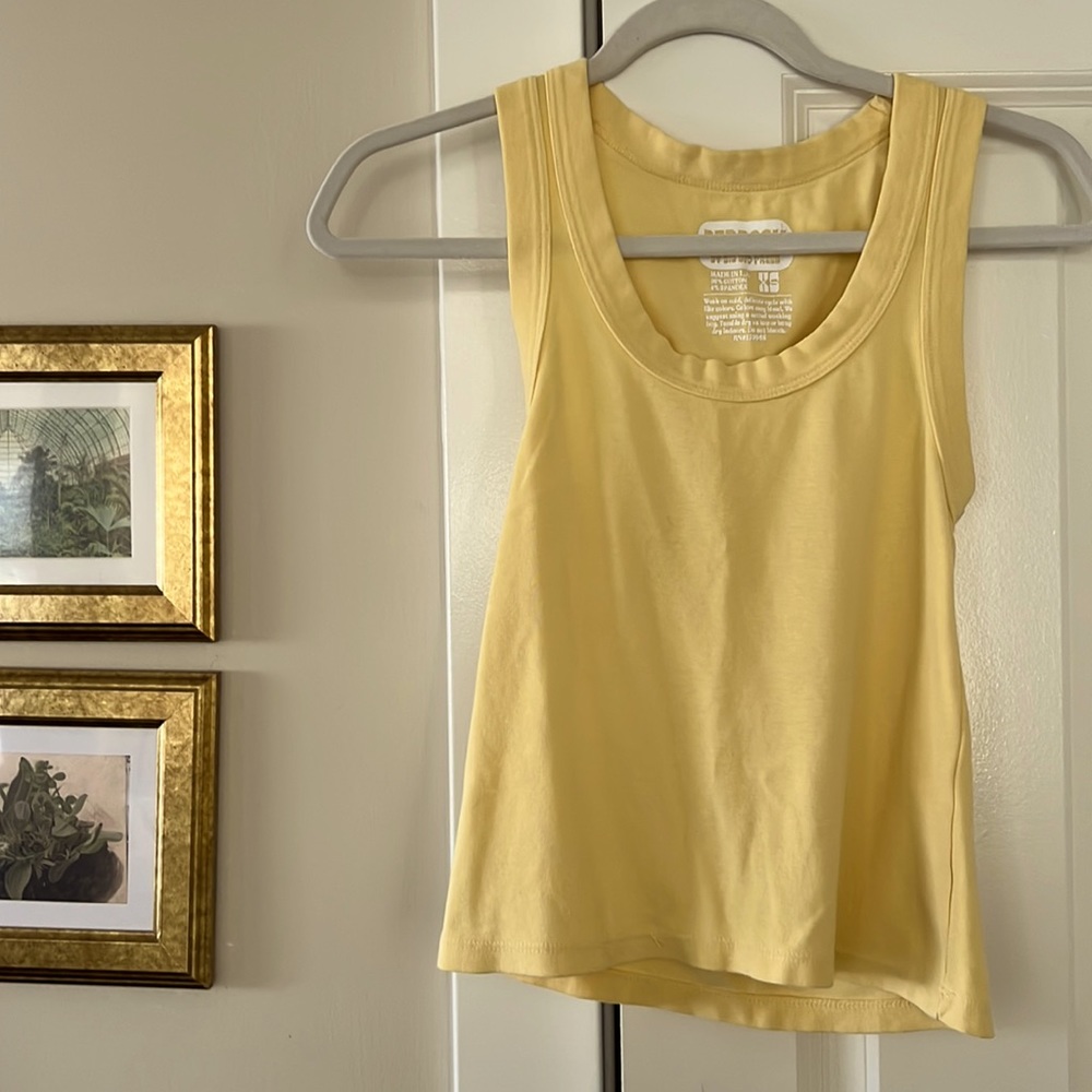 Butter Yellow Big Bud Press Tank Top